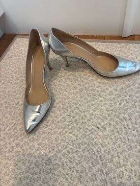 J Crew d’orsay silver Pointed-Toe Stiletto 8.5. Pumps - Women